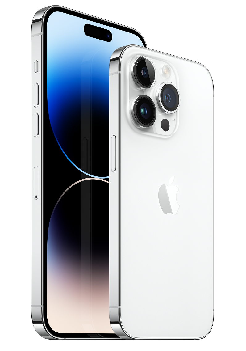 iPhone 14 Pro Max màu bạc màn hình