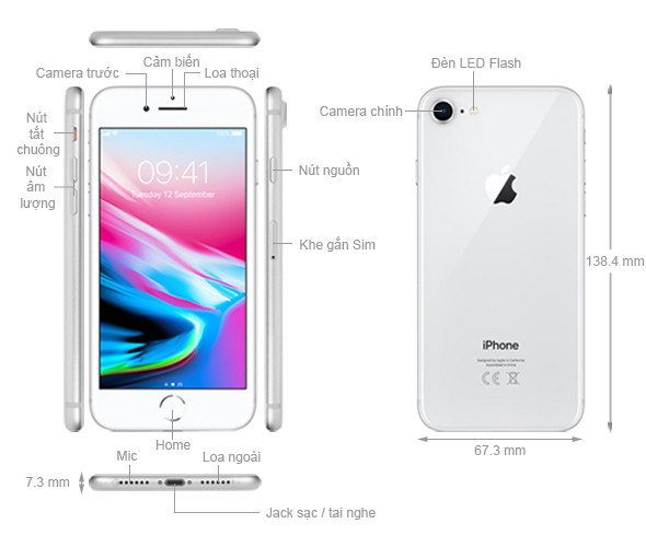 Điện thoại iPhone 8 64GB màu bạc